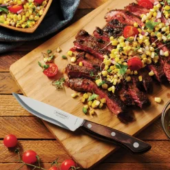 Churrasco BBQ 4 Piece Porterhouse Steak Knife Set in Wood Gift Box