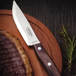 Churrasco BBQ 4 Piece Porterhouse Steak Knife Set in Wood Gift Box