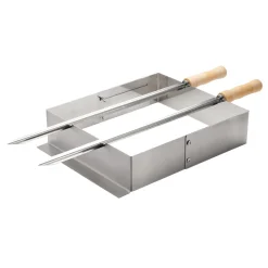 Churrasco BBQ Stainless Steel Skewer and Grill Rack Set