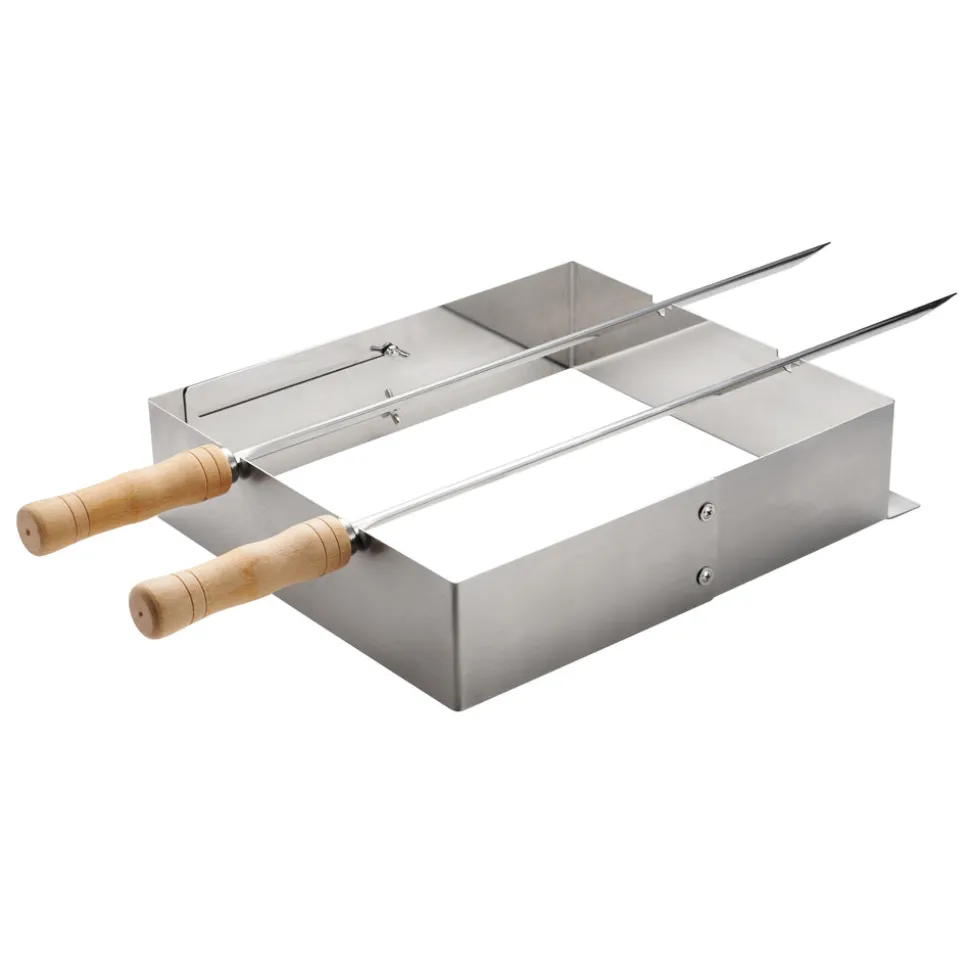 Churrasco BBQ Stainless Steel Skewer and Grill Rack Set