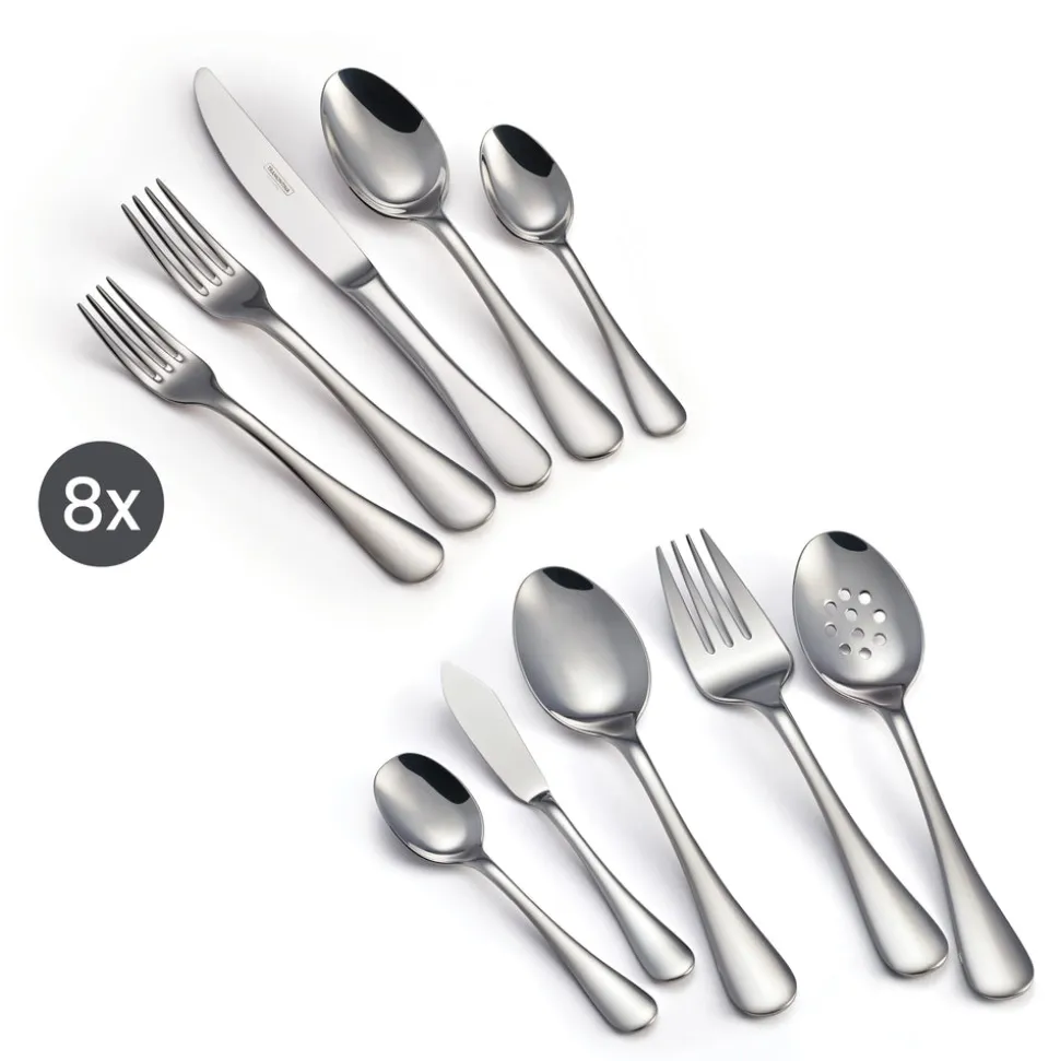 Classic 18/10 Stainless Steel 45 Piece Flatware Set