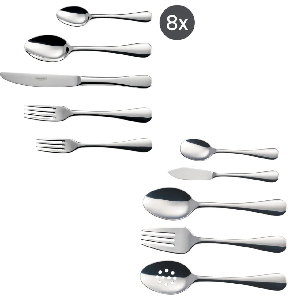 Classic 18/10 Stainless Steel 45 Piece Flatware Set