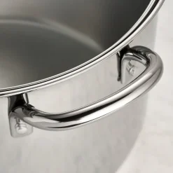 Covered Stainless Steel Stock Pot