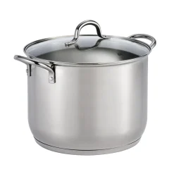 Covered Stainless Steel Stock Pot
