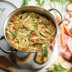 Covered Stainless Steel Stock Pot