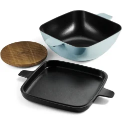 Cultura 6.5 Quart Enameled Cast Iron Multi-Cooker with Reversible Lid