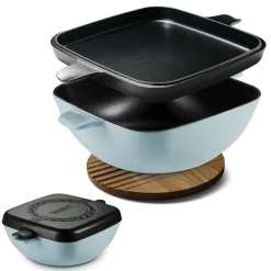 Cultura 6.5 Quart Enameled Cast Iron Multi-Cooker with Reversible Lid