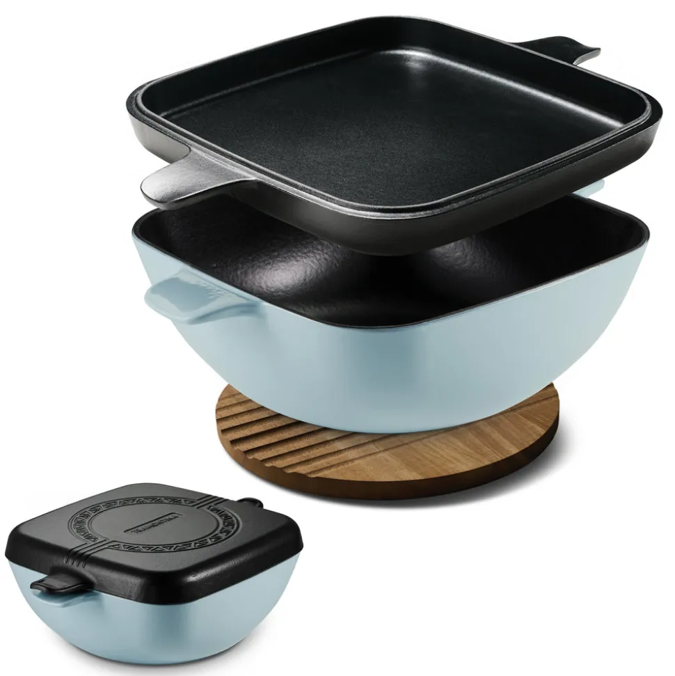 Cultura 6.5 Quart Enameled Cast Iron Multi-Cooker with Reversible Lid