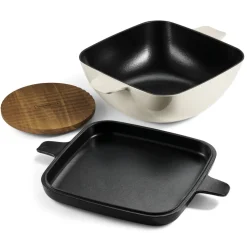 Cultura 6.5 Quart Enameled Cast Iron Multi-Cooker with Reversible Lid