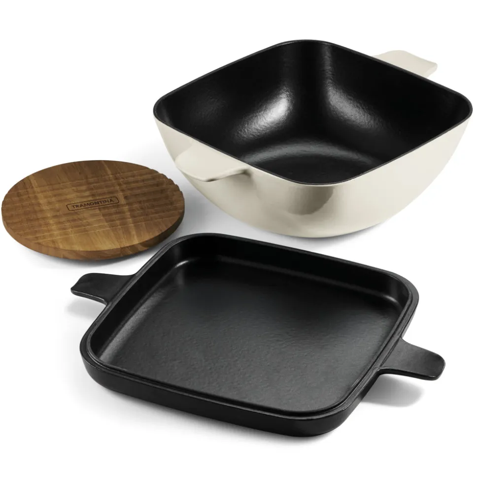 Cultura 6.5 Quart Enameled Cast Iron Multi-Cooker with Reversible Lid