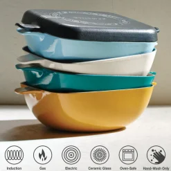 Cultura 6.5 Quart Enameled Cast Iron Multi-Cooker with Reversible Lid