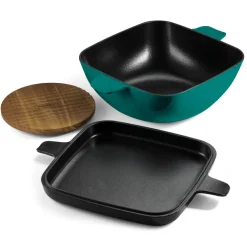 Cultura 6.5 Quart Enameled Cast Iron Multi-Cooker with Reversible Lid