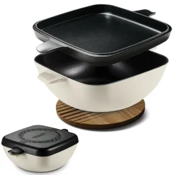 Cultura 6.5 Quart Enameled Cast Iron Multi-Cooker with Reversible Lid