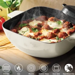 Cultura 6.5 Quart Enameled Cast Iron Multi-Cooker with Reversible Lid