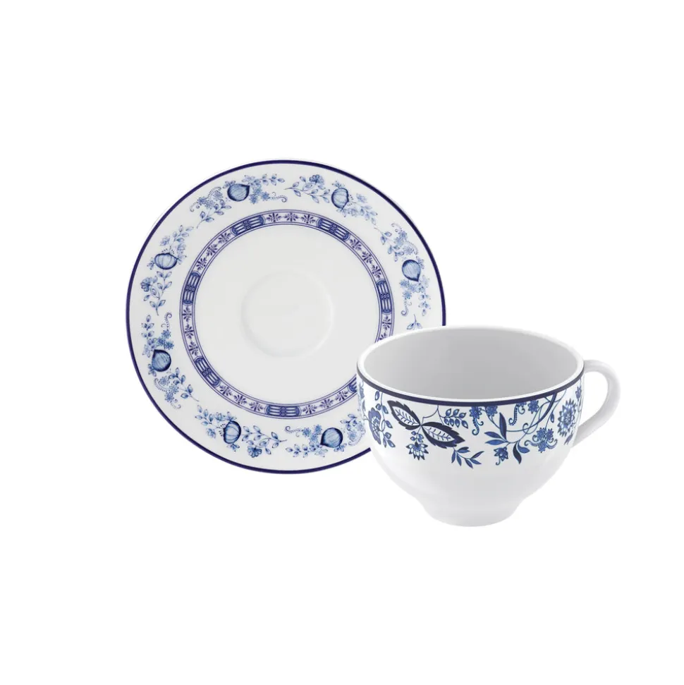Dulce 8.5 ounce Tea Cup and Saucer 6 Piece Set