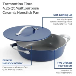 Fiora 4.25 Quart Multipurpose Ceramic Nonstick Pan