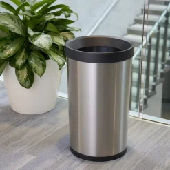 13 Gallon Stainless Steel Open Top Round Trash Bin