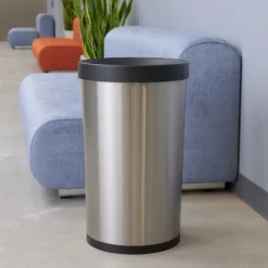 13 Gallon Stainless Steel Open Top Round Trash Bin