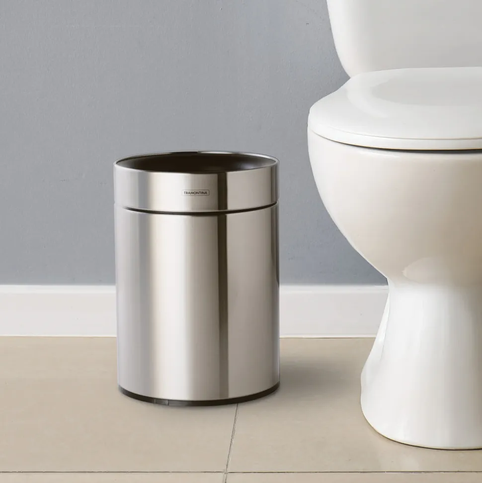 2.38 Gallon Stainless Steel Round Open Top Bin