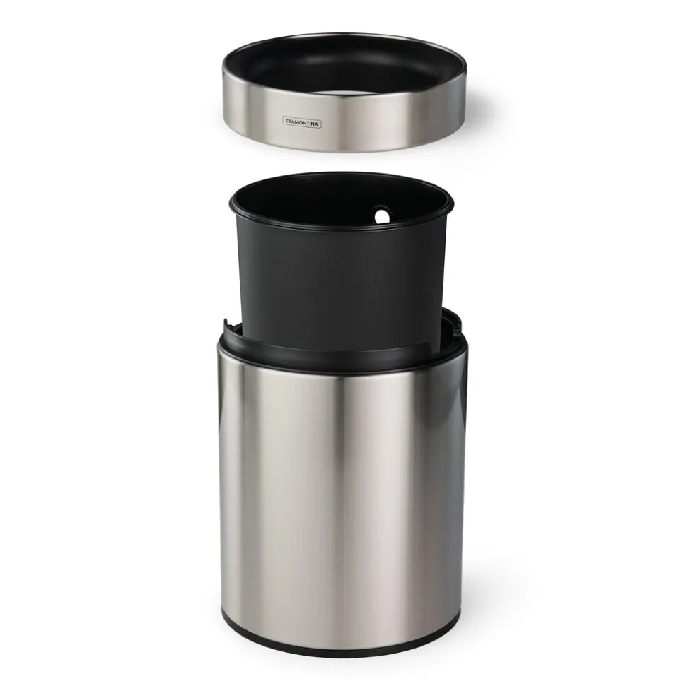 2.38 Gallon Stainless Steel Round Open Top Bin