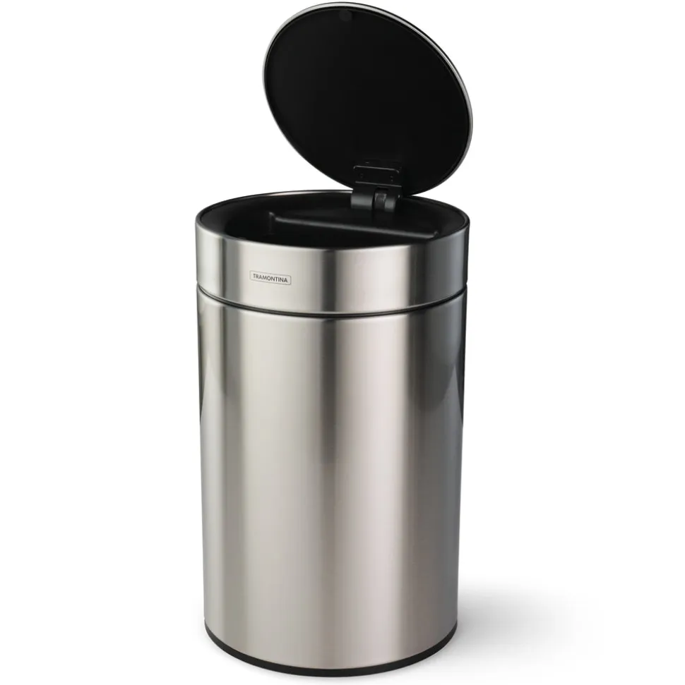 3.17 Gallon Stainless Steel Round Sensor Bin with SS Capped Lid