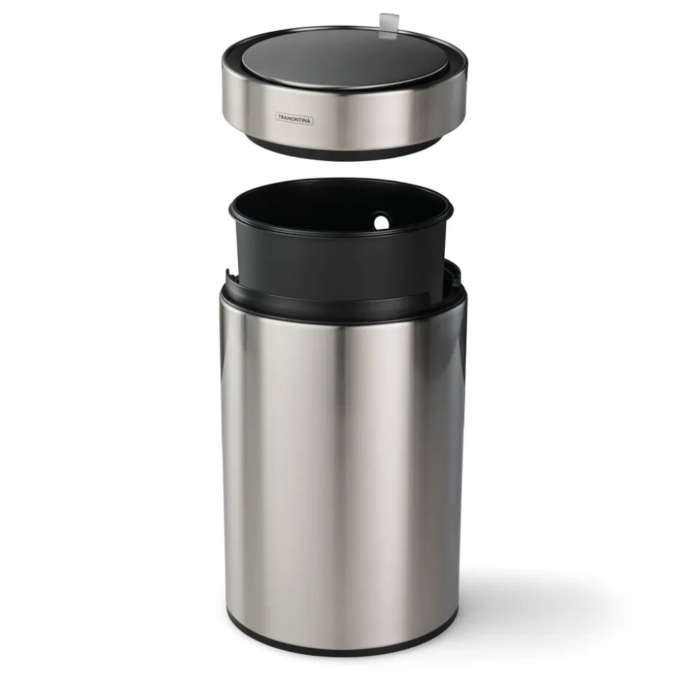 3.17 Gallon Stainless Steel Round Sensor Bin with SS Capped Lid