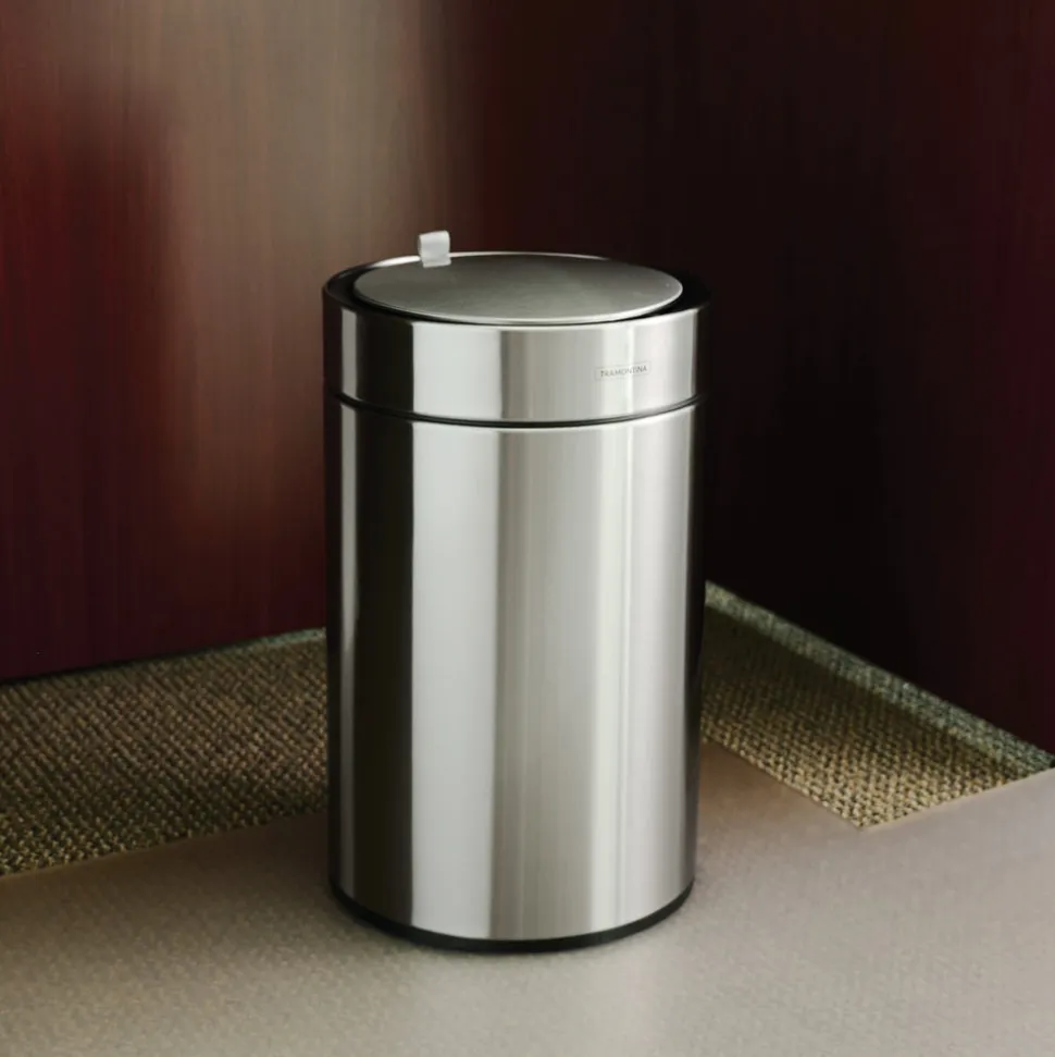3.17 Gallon Stainless Steel Round Sensor Bin with SS Capped Lid