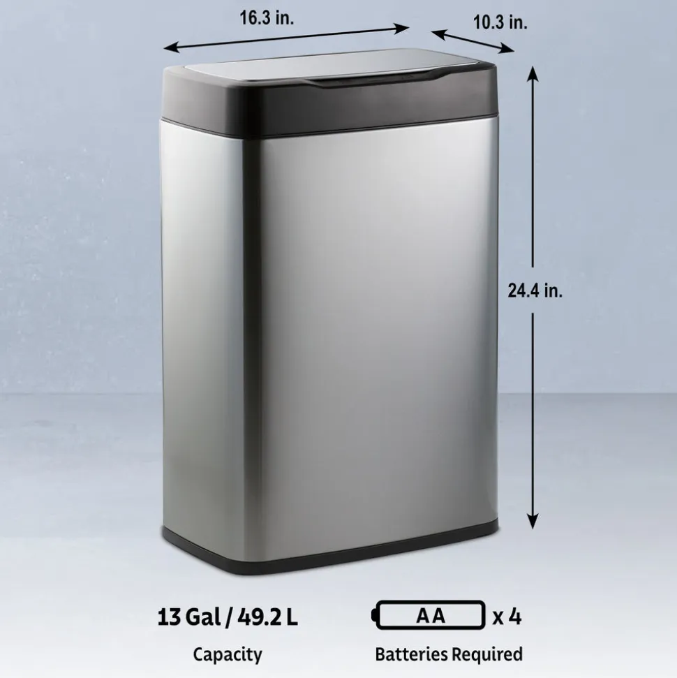 13 Gallon Stainless Steel Sensor Bin