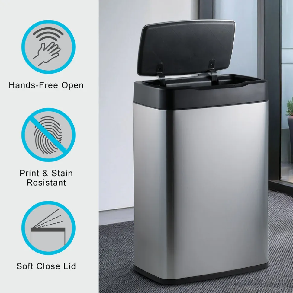 13 Gallon Stainless Steel Sensor Bin