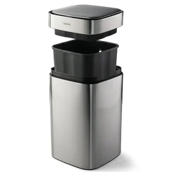 3.17 Gallon Stainless Steel Square Sensor Bin with SS Capped Lid