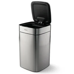 3.17 Gallon Stainless Steel Square Sensor Bin with SS Capped Lid