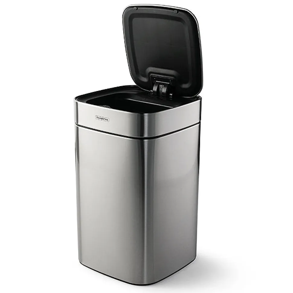 3.17 Gallon Stainless Steel Square Sensor Bin with SS Capped Lid