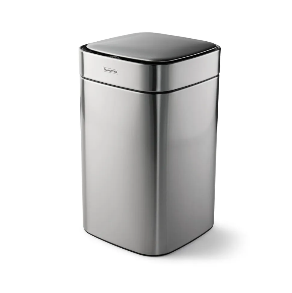 3.17 Gallon Stainless Steel Square Sensor Bin with SS Capped Lid