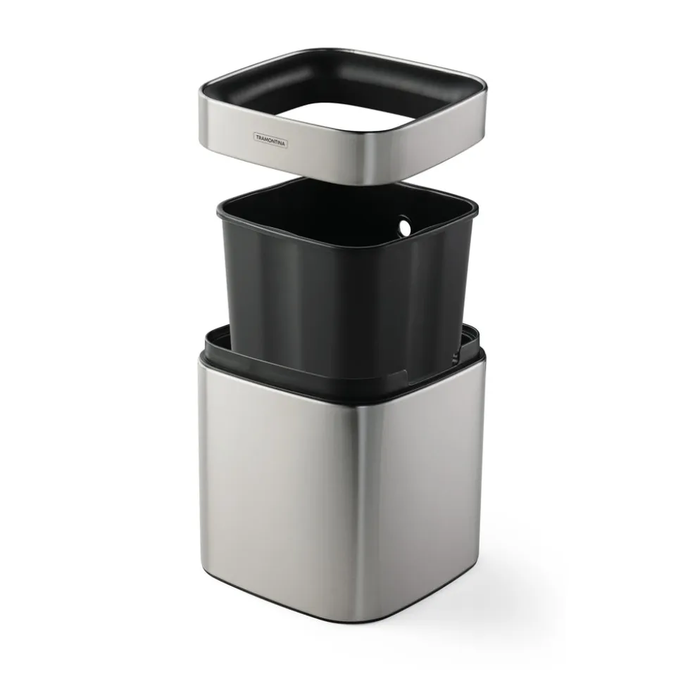 2.11 Gallon Stainless Steel Square Open Top Bin