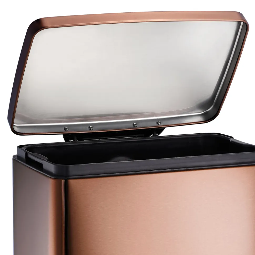 13 Gallon Stainless Steel Step Can with Soft Closing Lid - Bronze