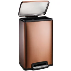 13 Gallon Stainless Steel Step Can with Soft Closing Lid - Bronze