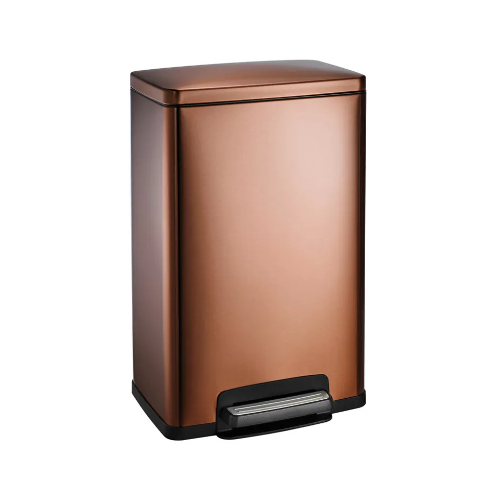 13 Gallon Stainless Steel Step Can with Soft Closing Lid - Bronze