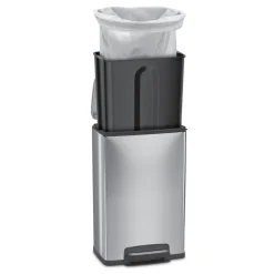 13 Gal. Step Can Rectangle Shape - Stainless Steel