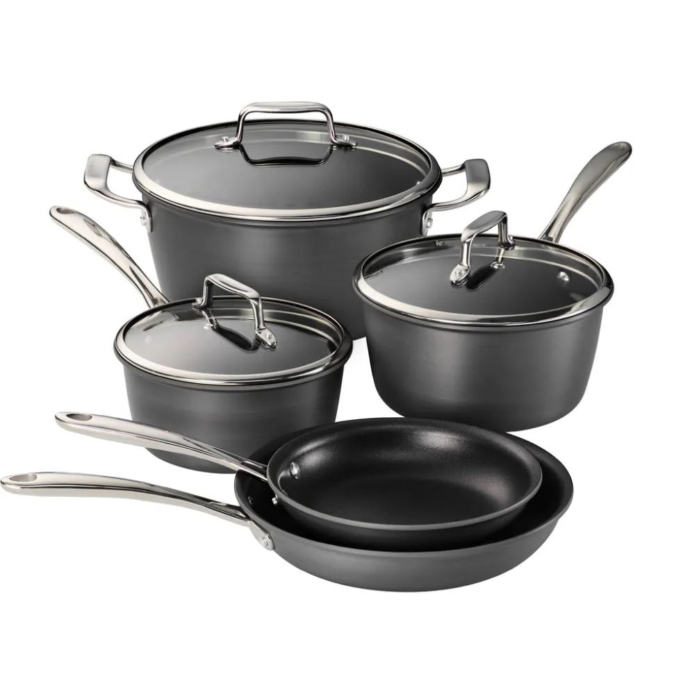 Gourmet 8 Piece Hard Anodized Aluminum Nonstick Cookware Set