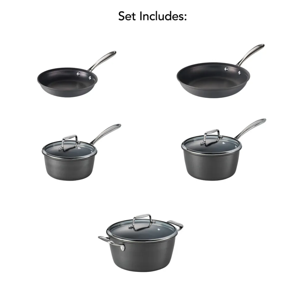 Gourmet 8 Piece Hard Anodized Aluminum Nonstick Cookware Set