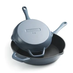9 Inch and 12 Inch Enamel Cast Iron Skillet Set