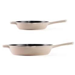 9 Inch and 12 Inch Enamel Cast Iron Skillet Set