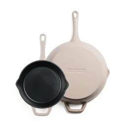 9 Inch and 12 Inch Enamel Cast Iron Skillet Set