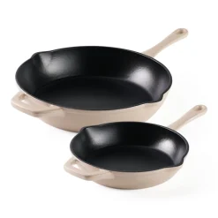 9 Inch and 12 Inch Enamel Cast Iron Skillet Set