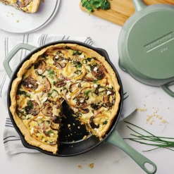 9 Inch and 12 Inch Enamel Cast Iron Skillet Set