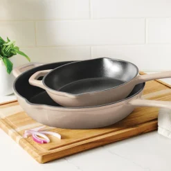 9 Inch and 12 Inch Enamel Cast Iron Skillet Set