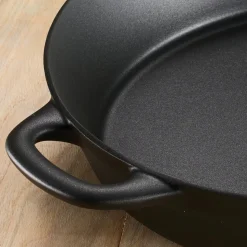 12.5 Inch Cast Iron Covered Skillet Pre-Seasoned