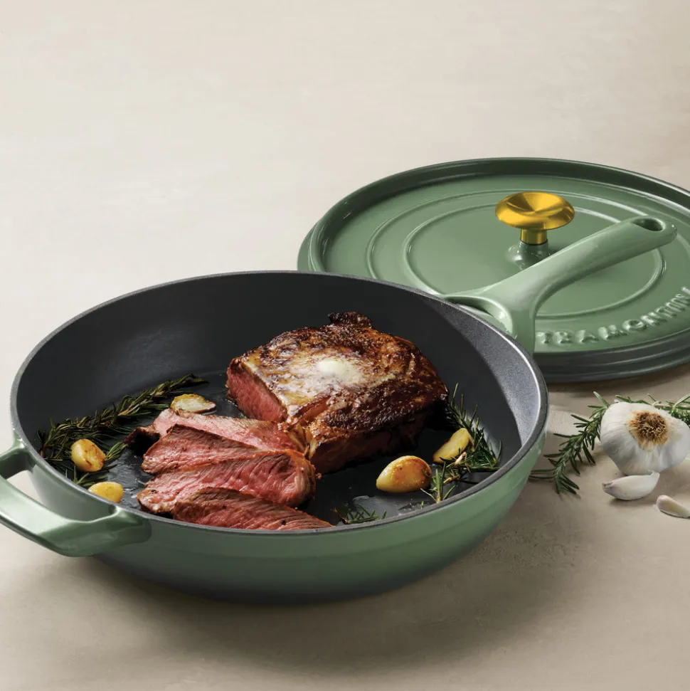12 Inch Enameled Cast Iron Skillet with Lid