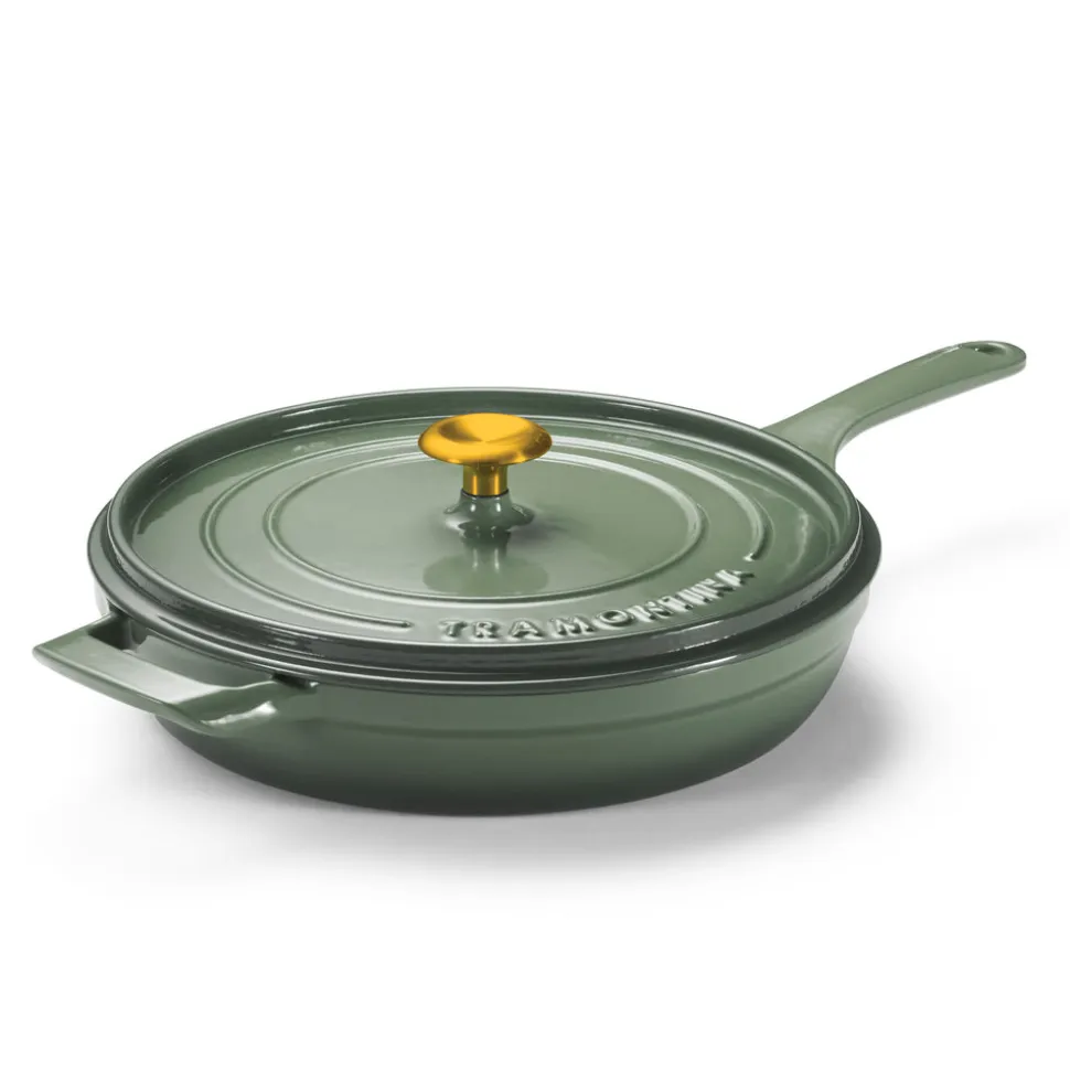12 Inch Enameled Cast Iron Skillet with Lid