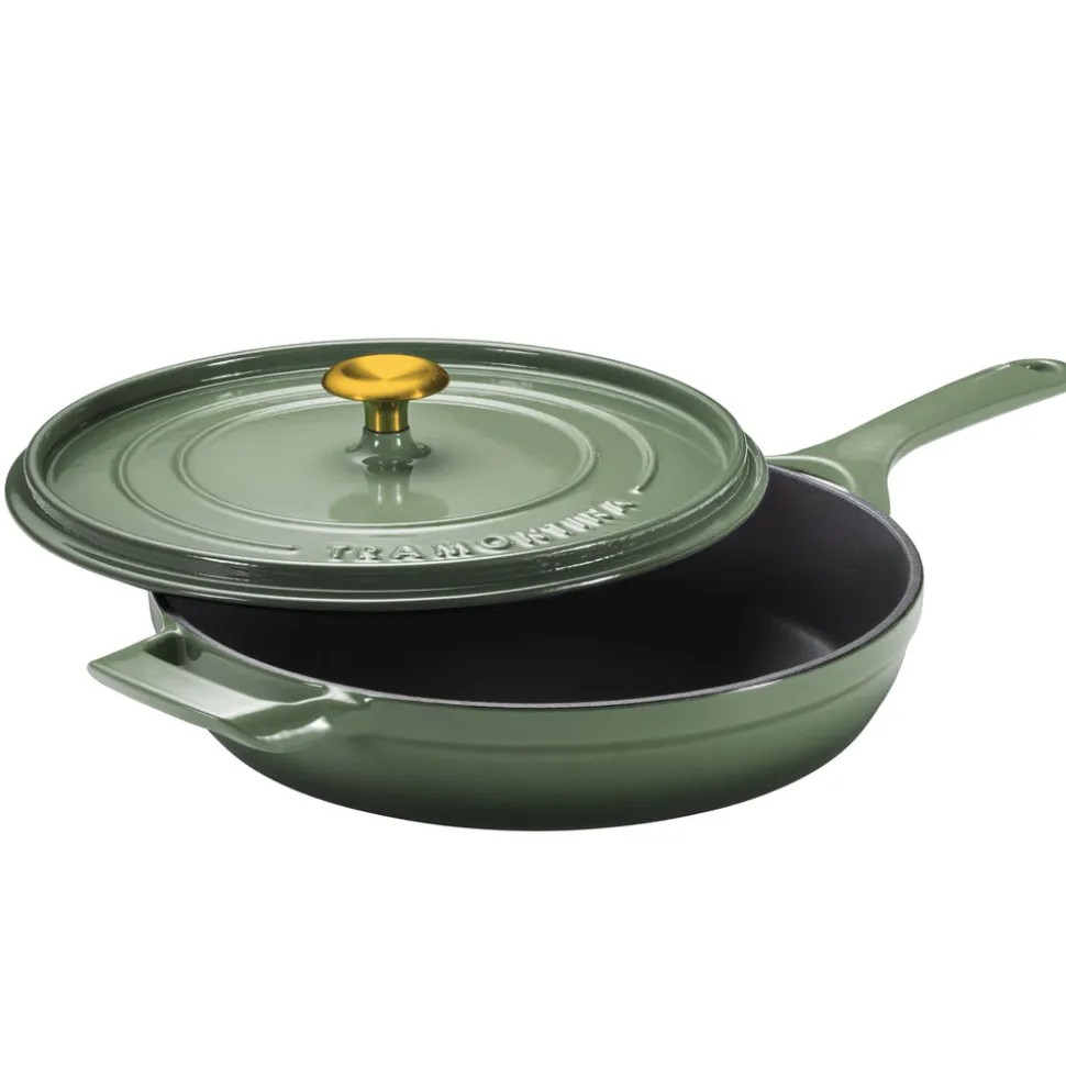 12 Inch Enameled Cast Iron Skillet with Lid